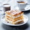 Delicious Mille-feuille Pastry With Cream And Coffee