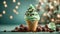 delicious mint chocolate chip gelato cone is a refreshing and indulgent treat that is perfect for a hot summer day