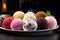 Delicious Mochi Ice Cream Balls in Various Flavors AI Generated
