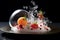 Delicious molecular gastronomy dish, closeup