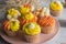 Delicious muffins. Orange and lemon cream muffins