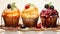 delicious muffins in painting design