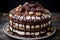 Delicious multi layered chocolate cake