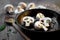 Delicious mushrooms on a wooden table