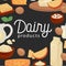 Delicious natural fresh healthy dairy products promotional poster