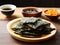 Delicious natural organic seaweed nori snack chips, roasted seasoned crispy sheets of seaweed.