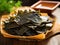 Delicious natural organic seaweed nori snack chips, roasted seasoned crispy sheets of seaweed.