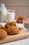 Delicious oatmeal cookies on white table, closeup