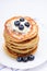 Delicious oatmeal pancake with blueberry