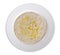Delicious oatmeal porridge on a white plate.