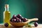Delicious Olives and Olive Oil Stock Picture, AI Generated