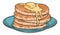 Delicious pancake sticker colorful detailed