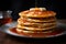 Delicious Pancakes maple syrup flower. Generate Ai