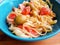 Delicious pasta with olives and tomatoes