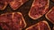 Delicious Pastrami Meat Product Horizontal Background.