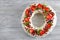 delicious pavlova cake wreath of french meringue and whipped cream,