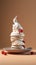 Delicious pavlova, isolated on a gradient background, generative AI