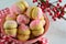 Delicious Peach Cookies - served on a white background with coffee