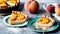 Delicious Peach Tart A Sweet Treat for National Eat a Peach Day.AI Generated