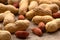 Delicious peanuts in shell close-up. Peanut background