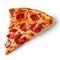 Delicious Pepperoni Pizza Slice Isolated on White. Generative ai