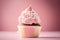 Delicious pink cupcake, illustration ai generative