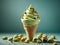 delicious pistachio gelato cone is a feast for the senses. The aroma of freshly roasted pistachios wafts