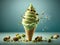 delicious pistachio gelato cone is a feast for the senses. The aroma of freshly roasted pistachios wafts