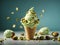 delicious pistachio gelato cone is a feast for the senses. The aroma of freshly roasted pistachios wafts