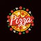 Delicious Pizza Cafe Bright Commercial Emblem