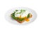 Delicious poached egg sandwich isolated