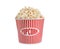 Delicious popcorn in paper bucket isolated