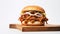 Delicious Pulled Bbq Pork Sandwich On A Wooden Board