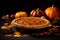 Delicious pumpkin pie for restaurant menu with space for text - thanksgiving day, halloween