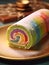 Delicious rainbow roll cake