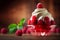 Delicious raspberry dessert with vanilla cream
