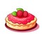 Delicious Raspberry Tart on White Background AI Generated