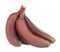 Delicious red baby bananas on white