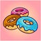 Delicious ring donuts cartoon illustration