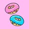 Delicious ring donuts cartoon illustration
