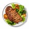 Delicious Roasted Sole Steak Dish With Lettuce - Top View