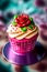 delicious rose cupcake. Generative AI