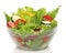 Delicious salad on a bowl isolated