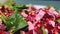 Delicious salad of spinach, beetroot and feta cheese