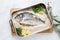 Delicious  salt-baked dorada fish with lemon and herbs