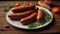 delicious sausages the table nutrition snack traditional nutrition