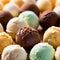 Delicious scoops of ice cream close-up. Generative AI