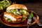Delicious seafood burger with crumbed fish fillet