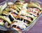 Delicious seasonal vegetables. Eggplant,zucchini and tomato baked with cheese,Ratatouille