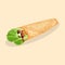 Delicious Shawarma - cute cartoon colored picture of traditional middle Eastern food. Graphic design elements for menu,